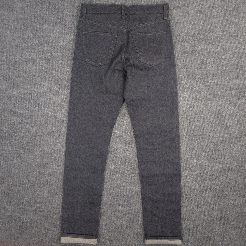 Uniqlo Jeans Mens 29X34 Blue Stretch Selvedge Slim Straight Kaihara Japan Denim